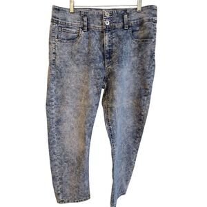 NB acid wash Crop/Ankle High rise jeans